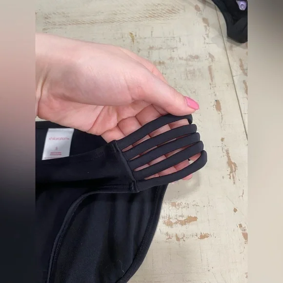 Xhilaration Black Bathing Suit Bottoms with cutouts - Picture 3 of 6